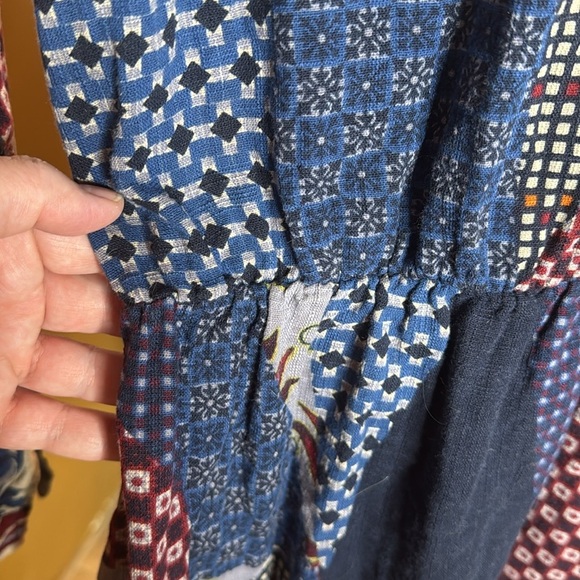 Yak & Yeti Dress Boho Floral Patchwork Print 100% Cotton Size Medium - Picture 8 of 8